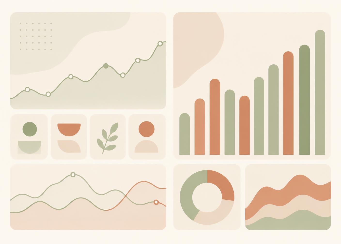 Abstract illustration of organized health data charts